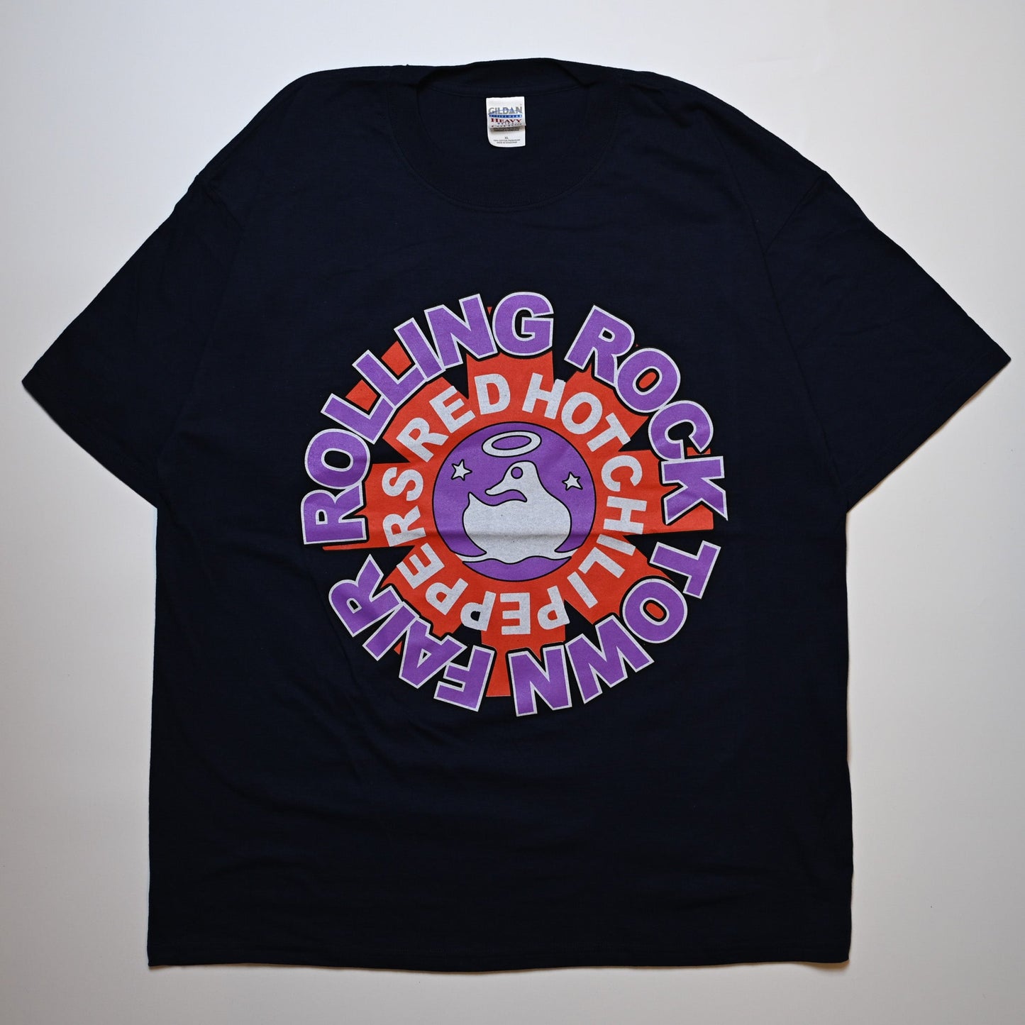 RED HOT CHILI PEPPERS ROLLING ROCK TOWN FAIR NAVY GILDAN XL (b_1052)