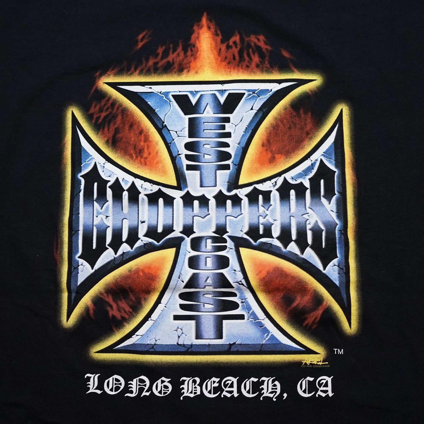 WEST COAST CHOPPERS SKULL FIRE FLAME SPECTRUM CFL LS XXL (b_1210)