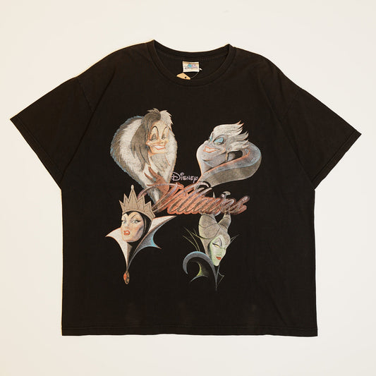 Disney Villains Vintage TShirt 2XL Black Disney Resort Graphic Damaged (n_0612)
