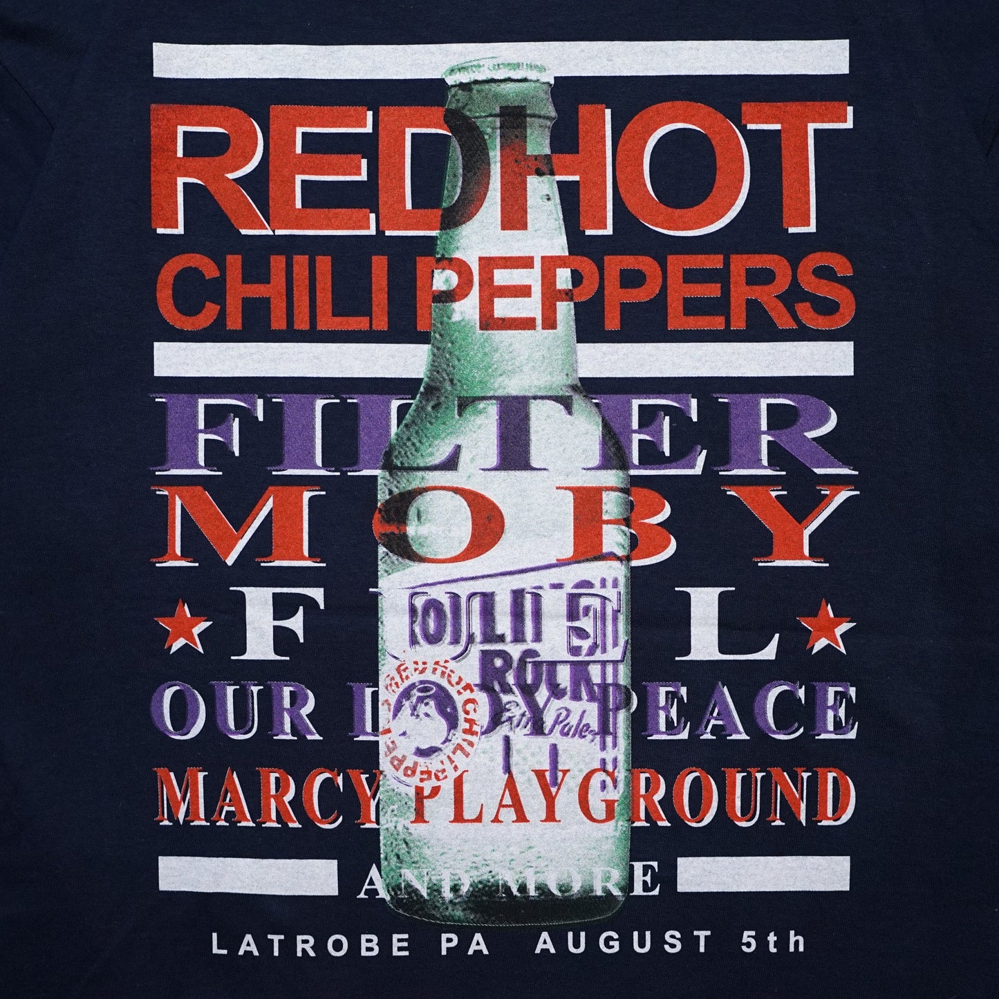 RED HOT CHILI PEPPERS ROLLING ROCK TOWN FAIR NAVY GILDAN XL  (b_1045)
