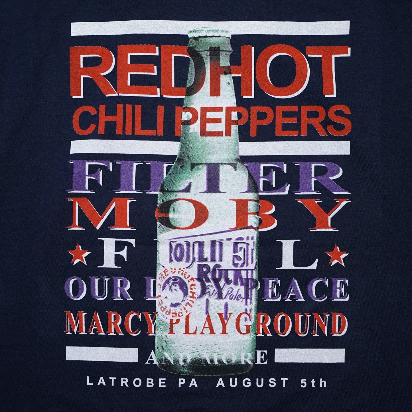 RED HOT CHILI PEPPERS ROLLING ROCK TOWN FAIR NAVY GILDAN XL  (b_1046)