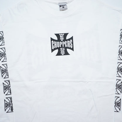 WEST COAST CHOPPERS IRON CROSS LONG BEACH, LA LS WHITE (b_1075)