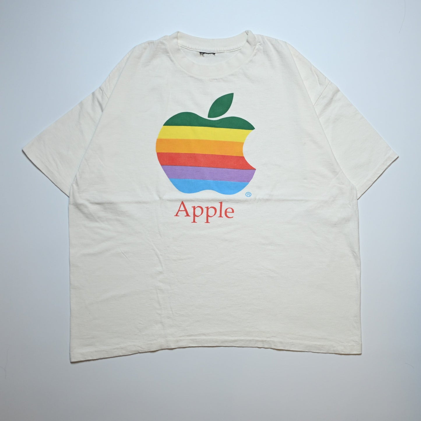 Apple Computers Technology Vintage 80s T-Shirt Rainbow Logo (k_1104)