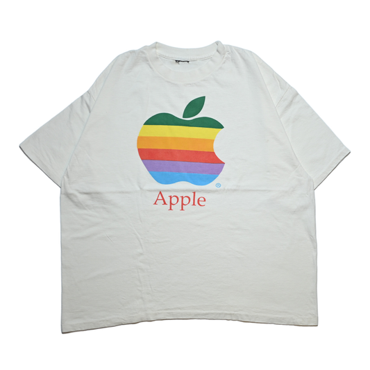 Apple Computers Technology Vintage 80s T-Shirt Rainbow Logo (k_1104)