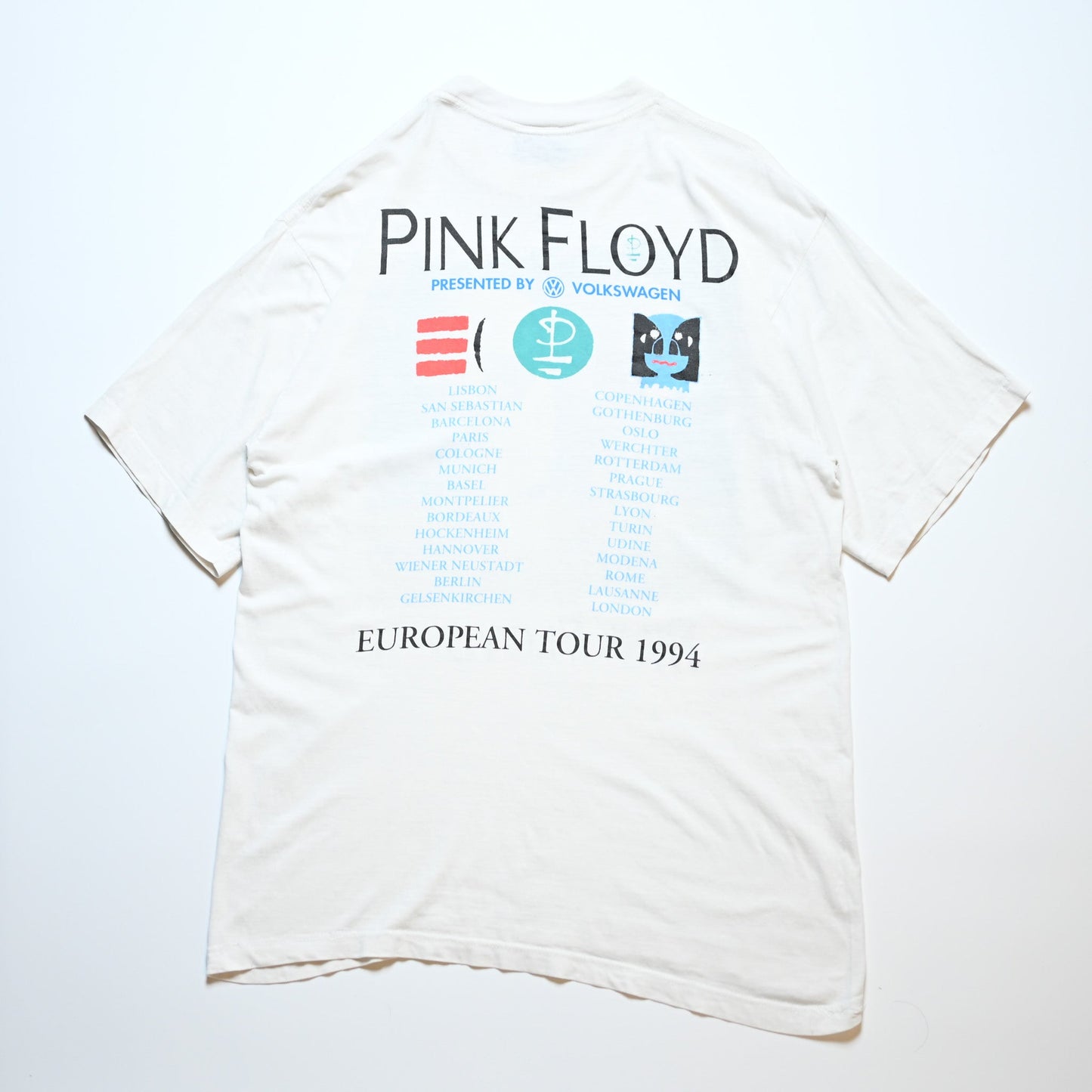 PINK FLOYD DIVITION BELL EUROPEAN TOUR 1994 WHITE BROCKUM XL (o_1006)