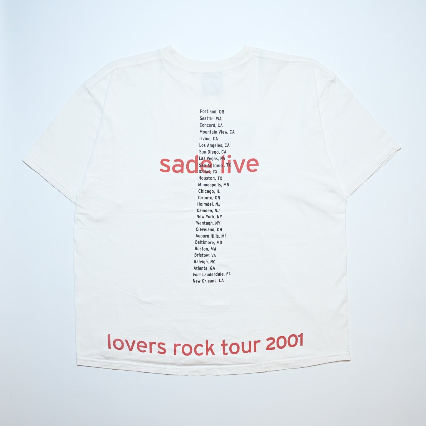 SADE LOVERS ROCK TOUR 2001 WHITE GIANT L-XL  (o_1121)