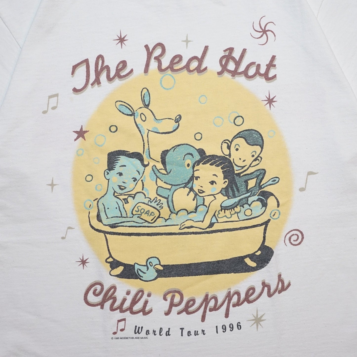 RED HOT CHILI PEPPERS ONE HOT MINUTE WORLD TOUR 1997 WHITE FRUIT OF LOOM LARGE (p_1202)